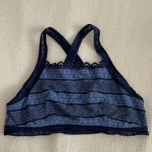 Aerie High Neck Bralette Royal Blue